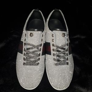Silver Gucci Bambi Web Studded